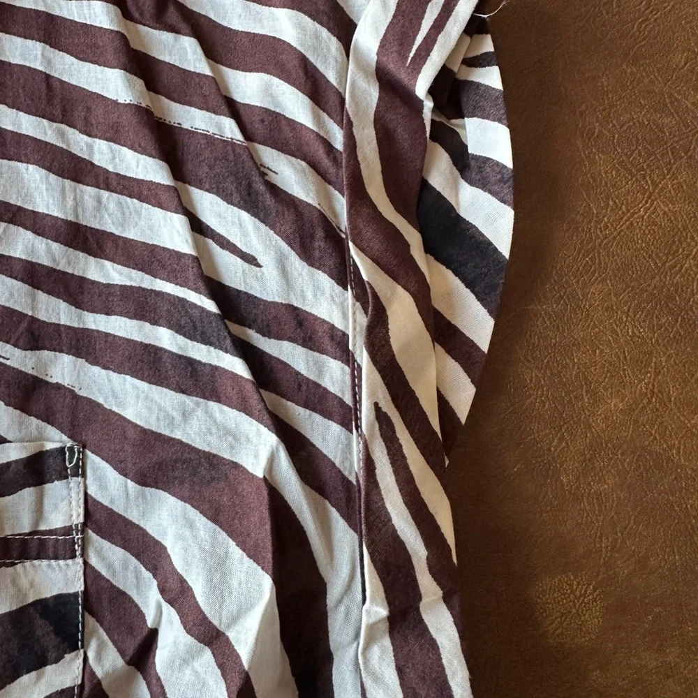 Banana Republic Brown Zebra Print Women's Top Size L - Picture 5 of 6